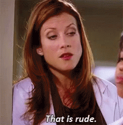Woman In White Coat Saying That Is Rude GIF
