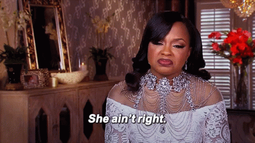 A Woman In A White Dress Is Saying She Ain T Right GIF