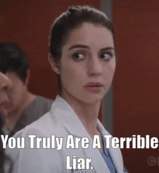A Woman In A White Lab Coat Is Making A Funny Face With The Caption You Truly Are A Terrible Liar . GIF
