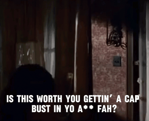 A Woman In A White Robe Is Talking To A Man In A Dark Room GIF
