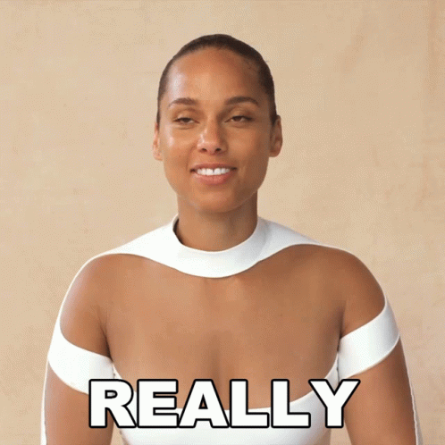 A Woman In A White Top Has The Word Really Written On Her Chest GIF