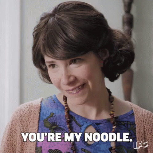 A Woman In A Wig Says You 'Re My Noodle While Smiling GIF