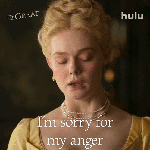 Woman In Yellow Dress Saying I'm Sorry For My Anger GIF