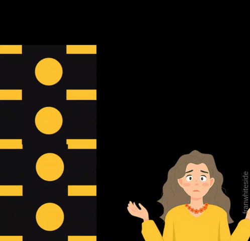 A Woman In A Yellow Sweater Stands In Front Of A Black Background That Says Sometimes I Wonder Am I Really GIF