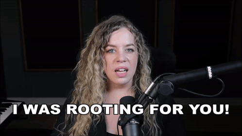 Woman In Front Of Microphone Saying I Was Rooting For You GIF