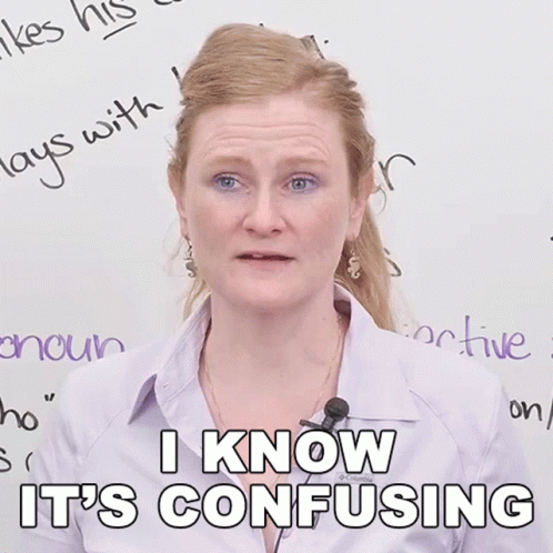 A Woman In Front Of A White Board Says I Know It 'S Confusing GIF
