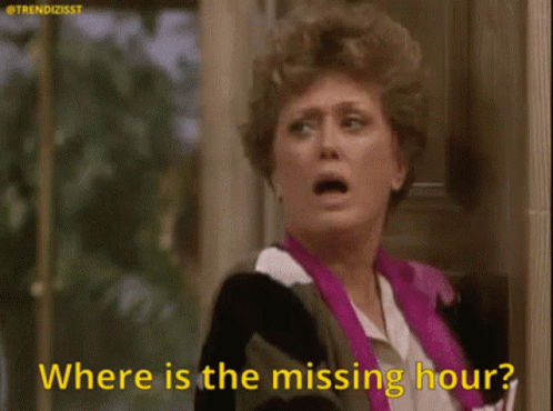 A Woman Is Asking Where Is The Missing Hour .. GIF