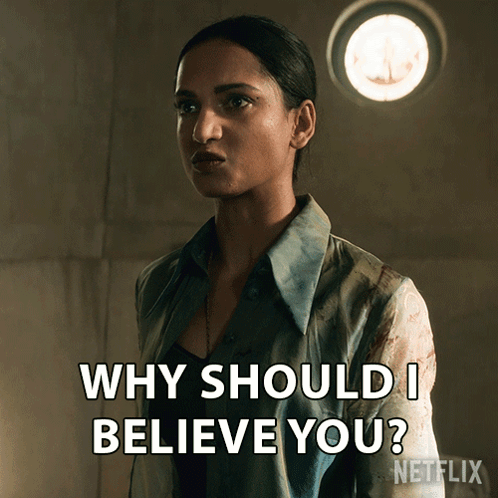 a woman is asking why should i believe you on a netflix poster
