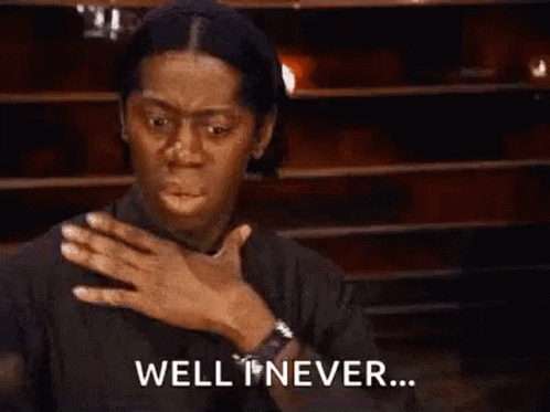 A Woman Is Covering Her Mouth With Her Hand And Saying `` Well I Never '' . GIF