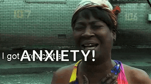 A Woman Is Crying And Saying I Got Anxiety GIF