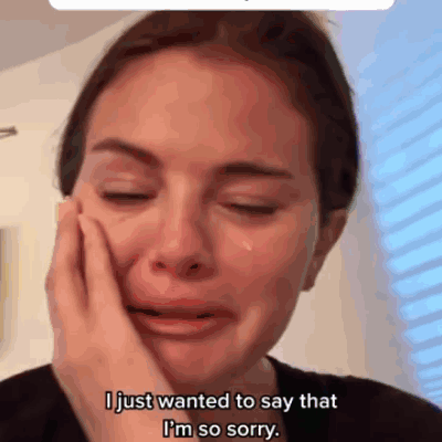 A Woman Is Crying And Says I Just Wanted To Say That I 'M So Sorry . GIF