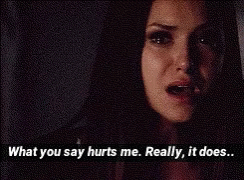 A Woman Is Crying With The Words " What You Say Hurts Me Really It Does " GIF