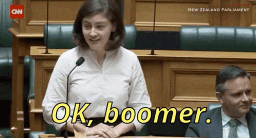 A Woman Is Giving A Speech In A New Zealand Parliament GIF