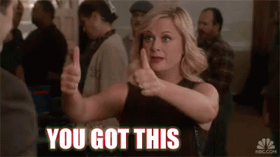 A Woman Is Giving A Thumbs Up Sign With The Words `` You Got This '' Written On It . GIF