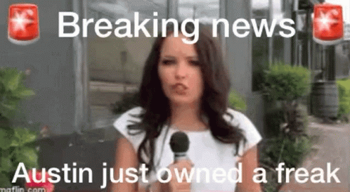 Woman Holding Microphone Talking About Breaking News GIF