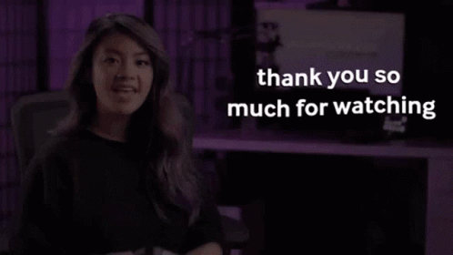 A Woman Is Holding A Video Game Controller And Saying `` Thank You So Much For Watching `` . GIF