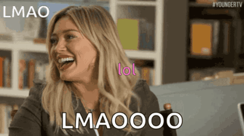 A Woman Is Laughing And Saying Lmao Lol Lmaooo GIF