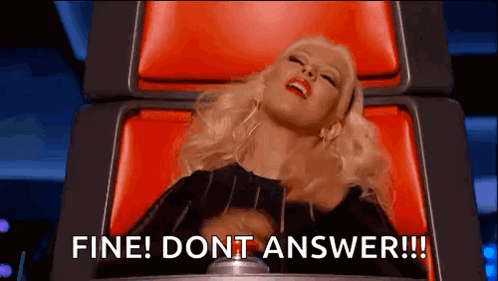 A Woman Is Laying In A Chair With The Words `` Fine ! Dont Answer ! '' GIF
