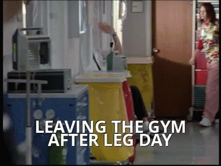A Woman Is Leaving The Gym After A Leg Day GIF