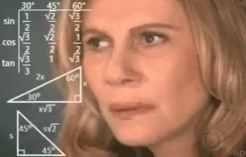 A Woman Is Looking At A Chalkboard With A Lot Of Math Equations On It . GIF