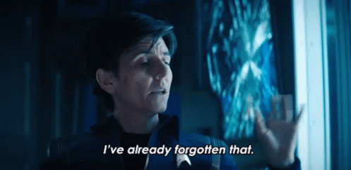 A Woman Is Looking At A Screen And Saying I 'Ve Already Forgotten That GIF