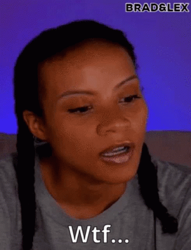 A Woman Is Looking Up At The Sky With The Words `` The Lord Is Testing Me '' Written On Her Face . GIF