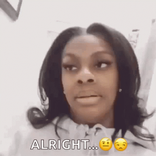 Woman Making Funny Face Saying Alright GIF