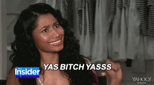 A Woman Is Making A Funny Face And Saying Yas Bitch Yassss . GIF