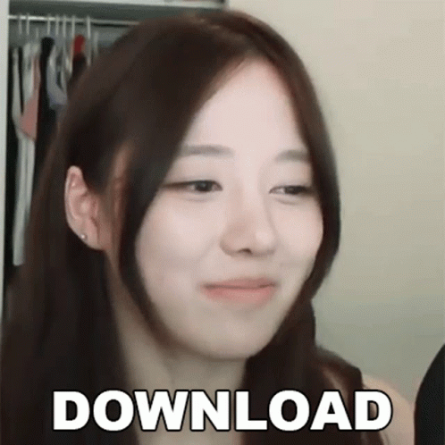 A Woman Is Making A Funny Face And Says `` Download '' . GIF