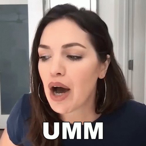 A Woman Is Making A Funny Face And The Word Umm Is On The Bottom GIF