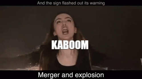 A Woman Is Making A Kaboom Sign With Her Hands GIF