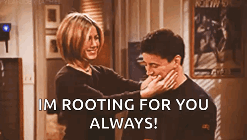 Woman Putting Hand On Man'S Face Saying Im Rooting For You Always GIF