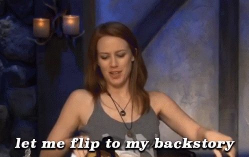 Woman Saying Let Me Flip To My Backstory GIF