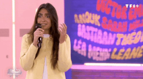 Woman Singing Into Microphone Victor Eva GIF