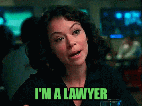 Woman Sitting At Table Says I M A Lawyer GIF