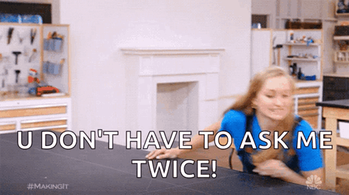 Woman Sitting At Table Saying You Don T Have To Ask GIF
