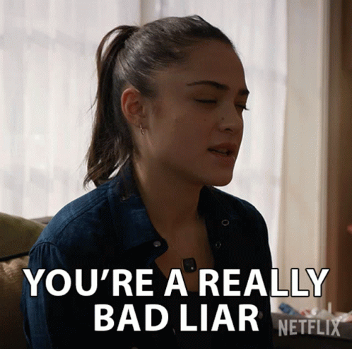 A Woman Is Sitting On A Couch And Says You 'Re A Really Bad Liar Netflix GIF
