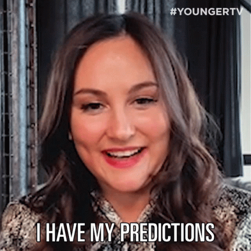 A Woman Is Smiling And Says I Have My Predictions . GIF