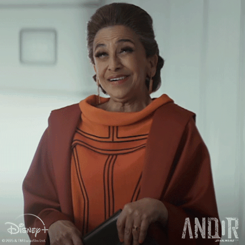 Woman Smiling In Disney Plus Andor Ad GIF