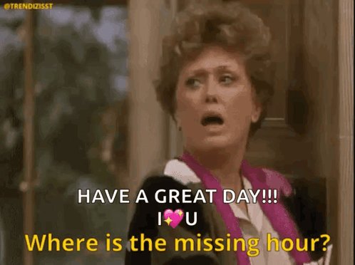 A Woman Is Standing In Front Of A Door And Saying Have A Great Day . GIF