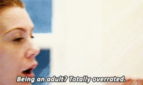 A Woman Is Talking About Being An Adult GIF