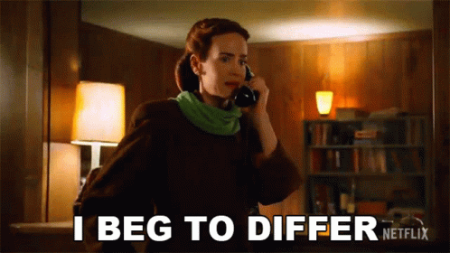 A Woman Is Talking On A Phone And Says I Beg To Differ . GIF