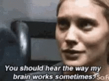 Woman Talking On Phone Says You Should Hear My Brain GIF