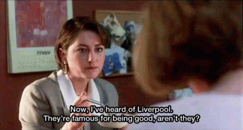 A Woman Is Talking To Another Woman And Says Now I 'Ve Heard Of Liverpool GIF