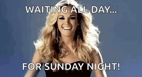A Woman Is Waiting All Day For Sunday Night . GIF
