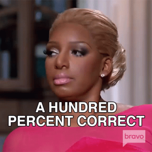 A Woman Is Wearing A Pink Dress And Says A Hundred Percent Correct GIF