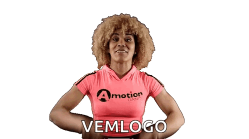 A Woman Is Wearing A Pink Shirt That Says Motion GIF