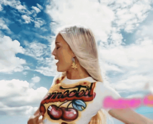 A Woman Is Wearing A T-Shirt That Says " Mixed " GIF