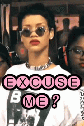 A Woman Is Wearing Sunglasses And A Shirt That Says Excuse Me GIF
