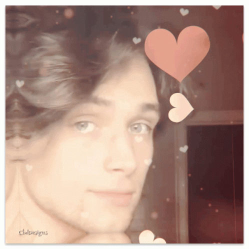 A Woman 'S Face Is Surrounded By Hearts And The Word Club Designs Is On The Bottom Left GIF